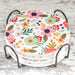 Light Floral Ceramic Coasters with Metal Stand (Set of 4)