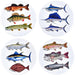 Fishing Ceramic Coasters with Metal Stand (Set of 4)