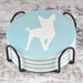 Chihuahua Ceramic Coasters with Metal Stand (Set of 4)