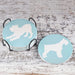 Schnauzer Ceramic Coasters with Metal Stand (Set of 4)