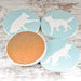 German Shepherd Ceramic Coasters with Metal Stand (Set of 4)