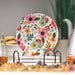 Light Floral Ceramic Coasters with Metal Stand (Set of 4)
