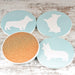 Corgi Ceramic Coasters with Metal Stand (Set of 4)