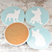 French Bulldog Ceramic Coasters with Metal Stand (Set of 4)