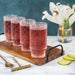 Modern Flower Embossed Glasses Kitchen Cup - Set of 4 - 12oz