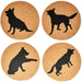 German Shepherd Cork Coasters (Set of 4)