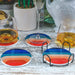 Rainbow Ceramic Coasters with Metal Stand (Set of 4)