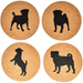 Pug Cork Coasters (Set of 4)