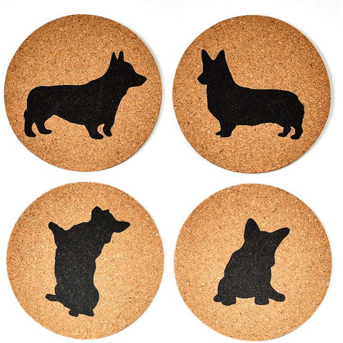 Corgi Cork Coasters (Set of 4)