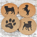 Pug Cork Coasters (Set of 4)