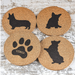 Corgi Cork Coasters (Set of 4)