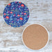 Navy Floral Ceramic Coasters with Metal Stand (Set of 4)