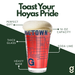 Greenline Goods Georgetown University Hoyas Pint Beer Glasses Set of 2, 16 oz Pint Glasses with Full-Color Logo & Campus Map – Officially Licensed Beer Glass Gift for Alumni & Fans