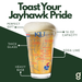 University of Kansas JayHawks College Pint Beer Glasses (Set of 2), 16 oz – Full-Color Logo + Campus Map
