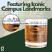 University of Georgetown Hoyas College Whiskey Glasses (Set of 2), 10 oz – Full-Color Logo + Campus Map