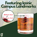 Greenline Goods Miami University RedHawks Whiskey Glasses Set of 2, 10 oz Rocks Glasses with Full-Color Logo & Campus Map – Officially Licensed Bourbon Glass Gift for Alumni & Fans