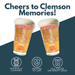 University of Clemson Tigers College Pint Beer Glasses (Set of 2), 16 oz – Full-Color Logo + Campus Map