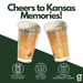University of Kansas JayHawks College Pint Beer Glasses (Set of 2), 16 oz – Full-Color Logo + Campus Map
