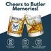 Butler University Whiskey Glass Set (2 Low Ball Glasses)