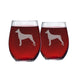 Doberman Stemless Wine Glasses