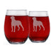 Rottweiler Etched Stemless Wine Glasses