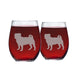 Pug Etched Stemless Wine Glasses
