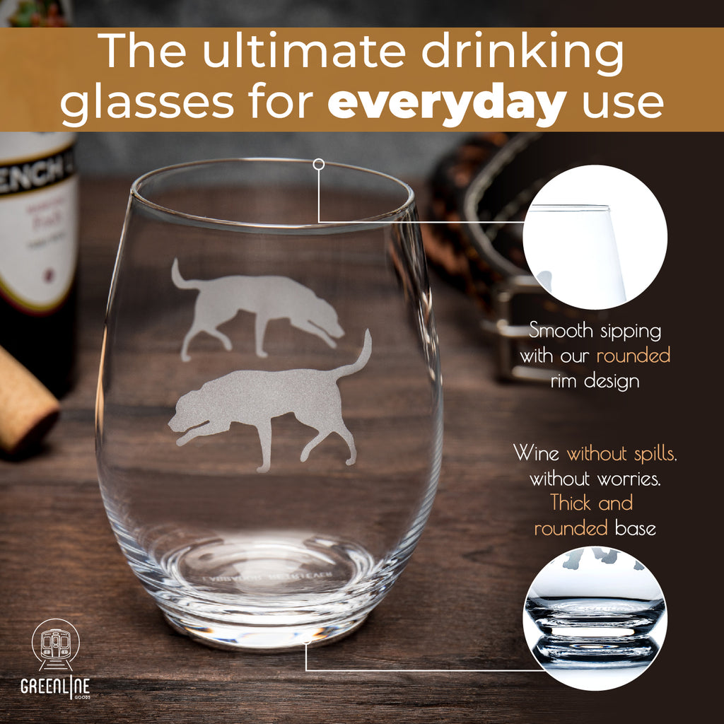 Labrador Retriever Stemless Wine Glasses