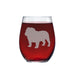 Bulldog Etched Stemless Wine Glasses
