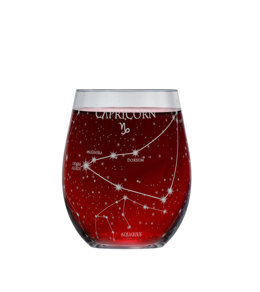 Capricorn Stemless Wine Glasses