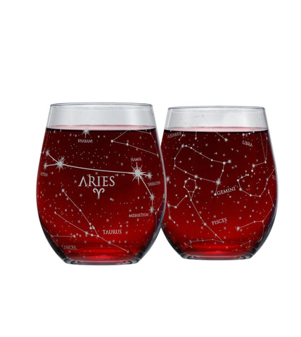 Aries Stemless Wine Glasses