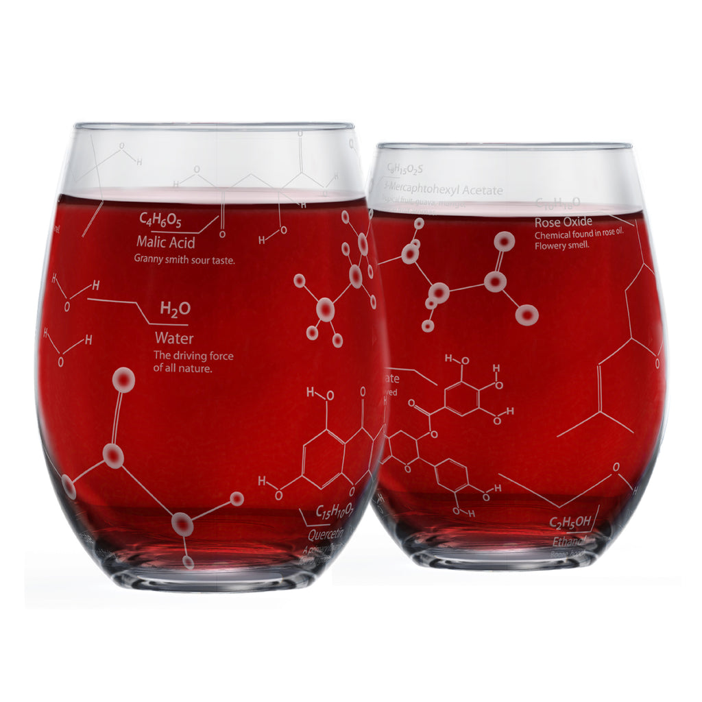 Science of Wine Etched Wine Glass