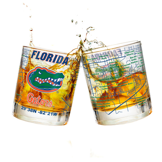 University Of Florida Whiskey Glass Set (2 Low Ball Glasses)