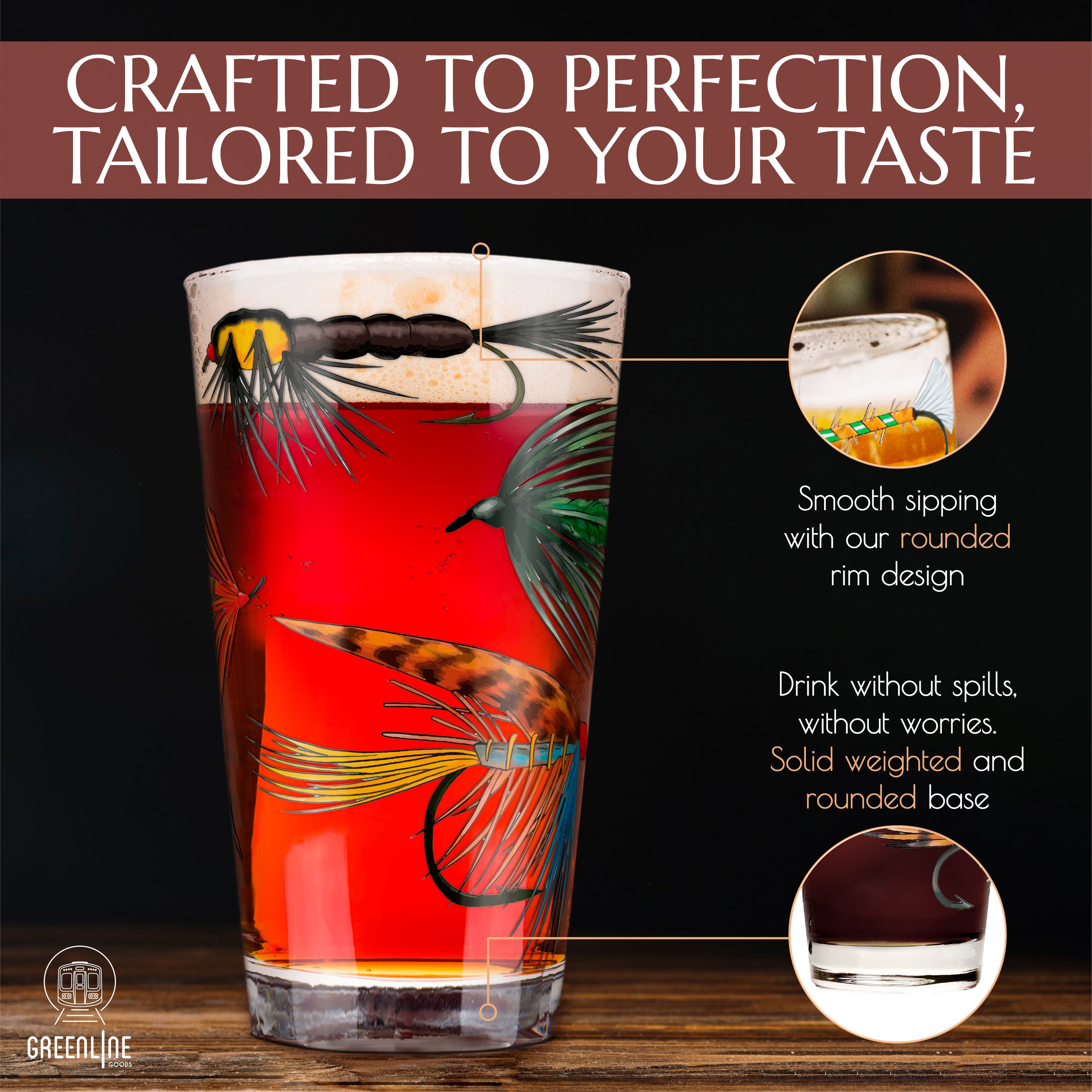 Fly Fishing Lures Beer Glass Set