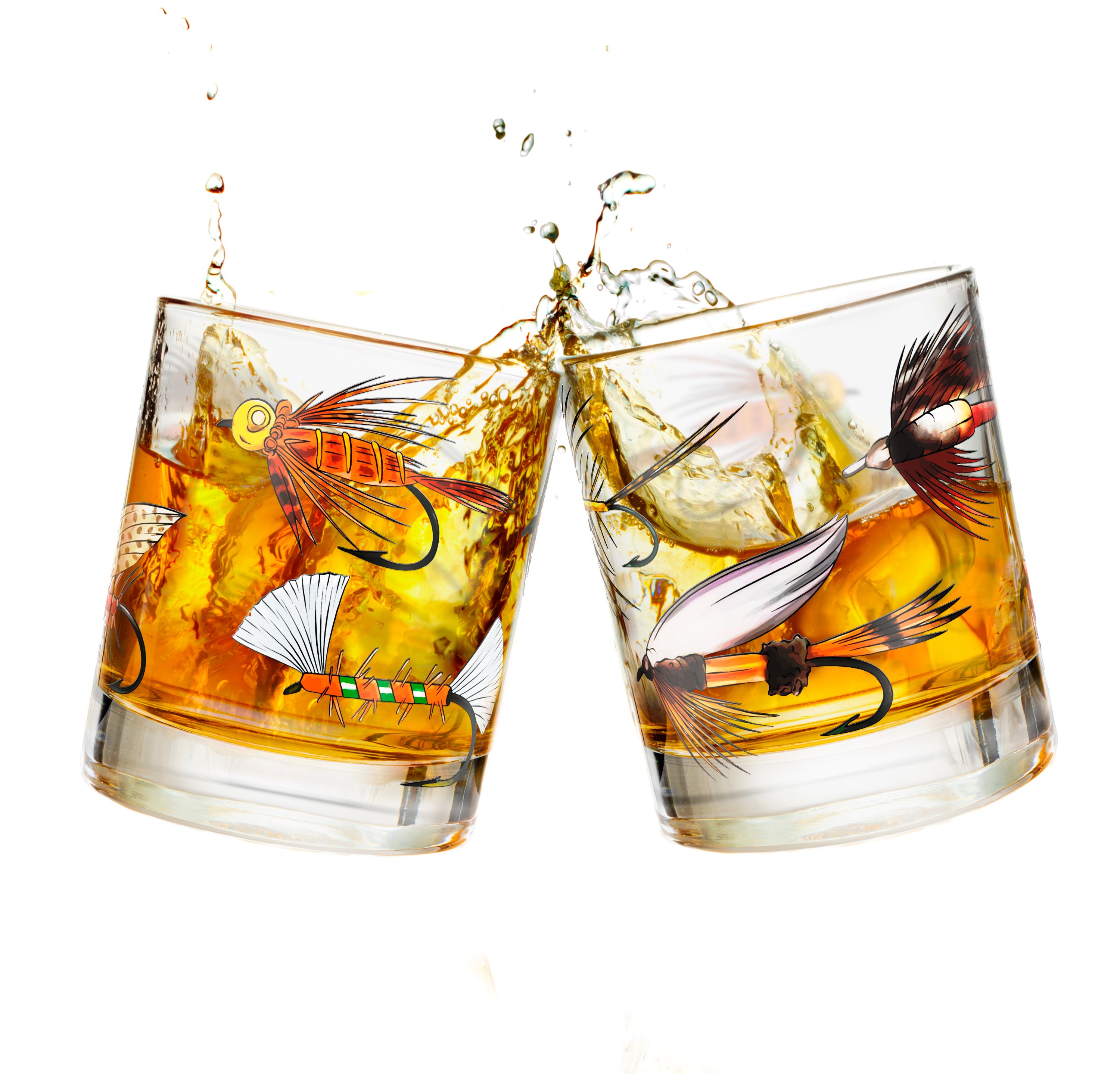 dllack lure fishing glasses Fly Fishing Lures Whiskey Glass Set