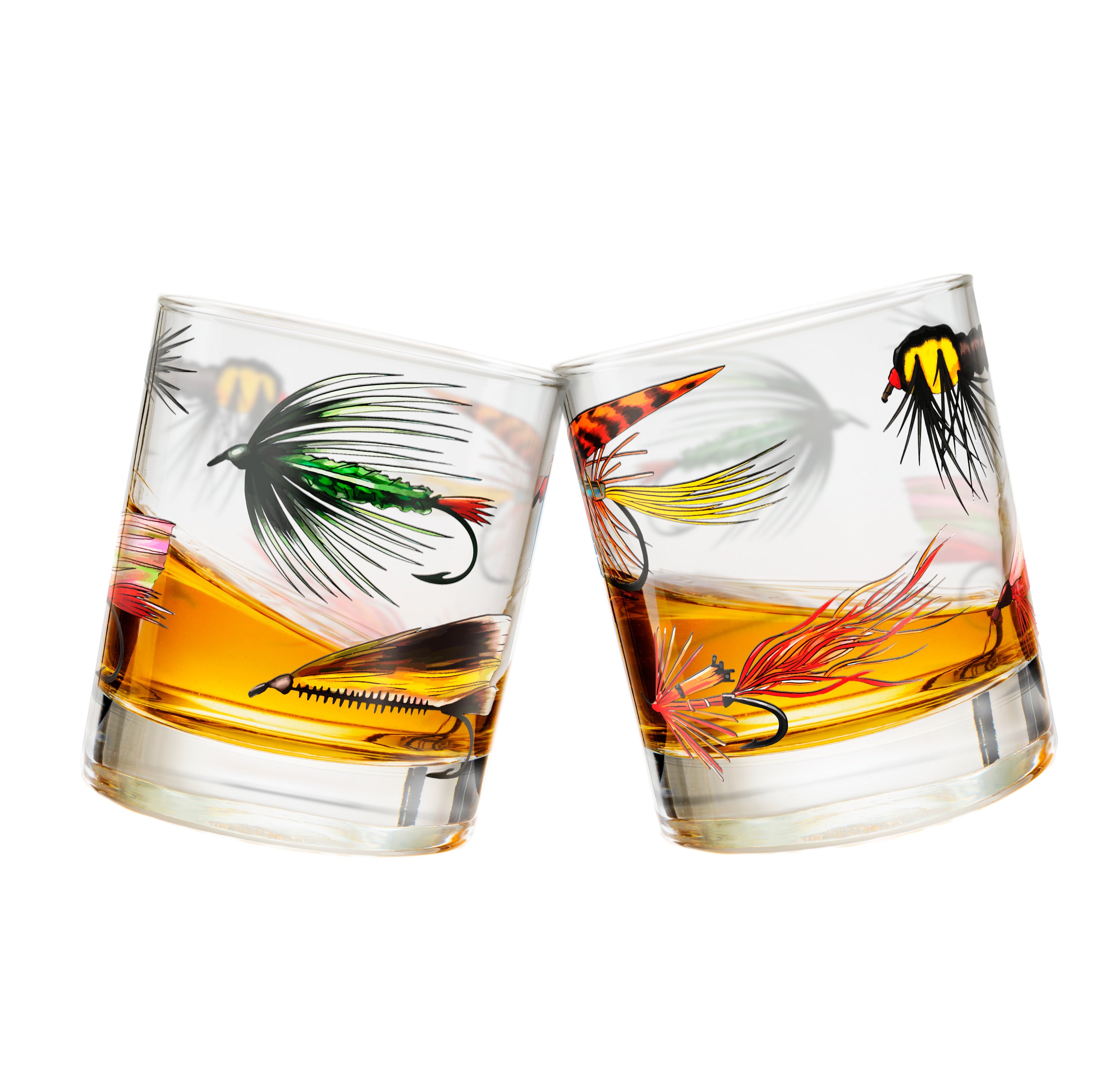dllack lure fishing glasses Fly Fishing Lures Whiskey Glass Set