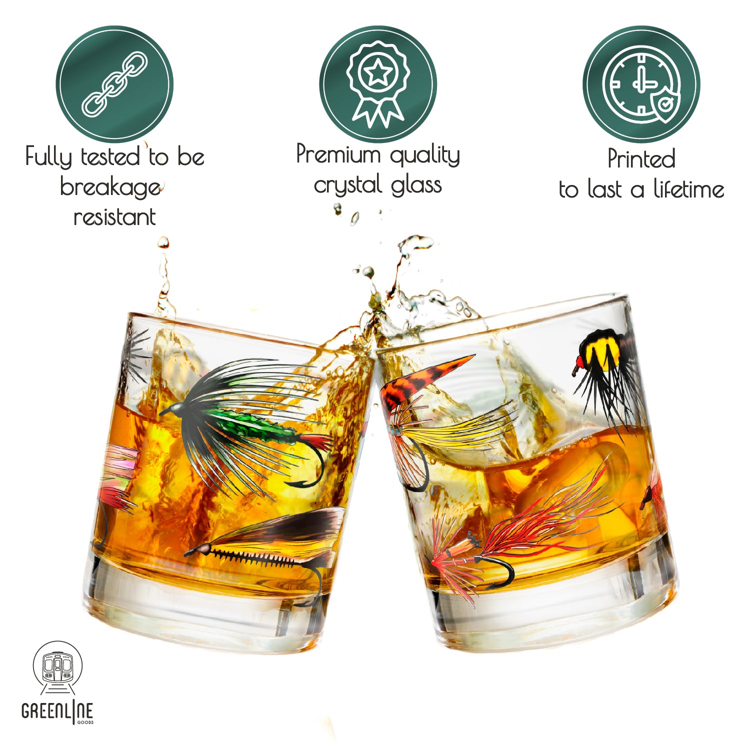 dllack lure fishing glasses Fly Fishing Lures Whiskey Glass Set