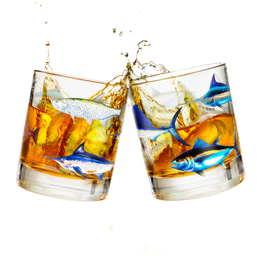 Freshwater & Saltwater Whiskey Glass Set