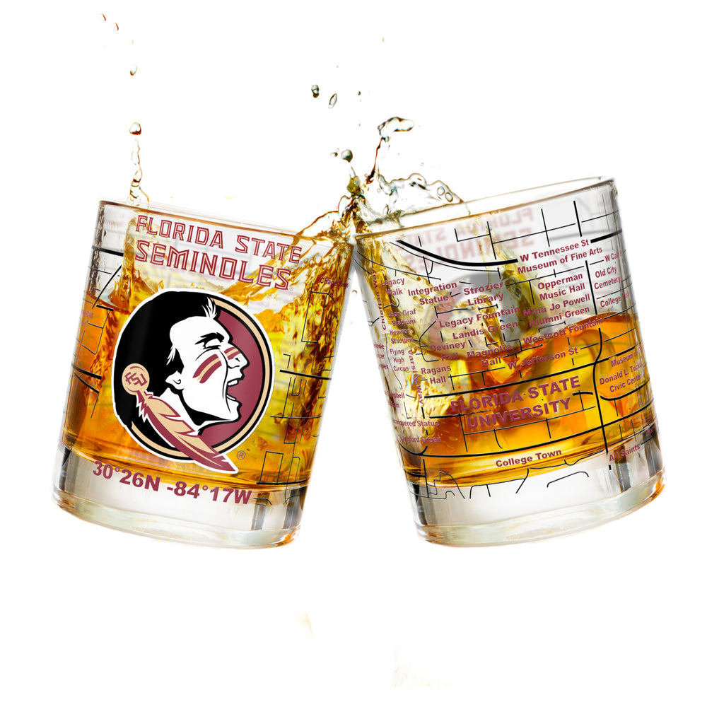 Florida State Whiskey Glass Set (2 Low Ball Glasses)