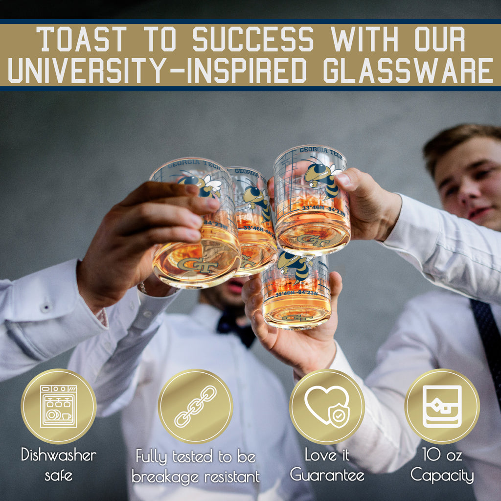 Georgia Tech Whiskey Glass Set (2 Low Ball Glasses)