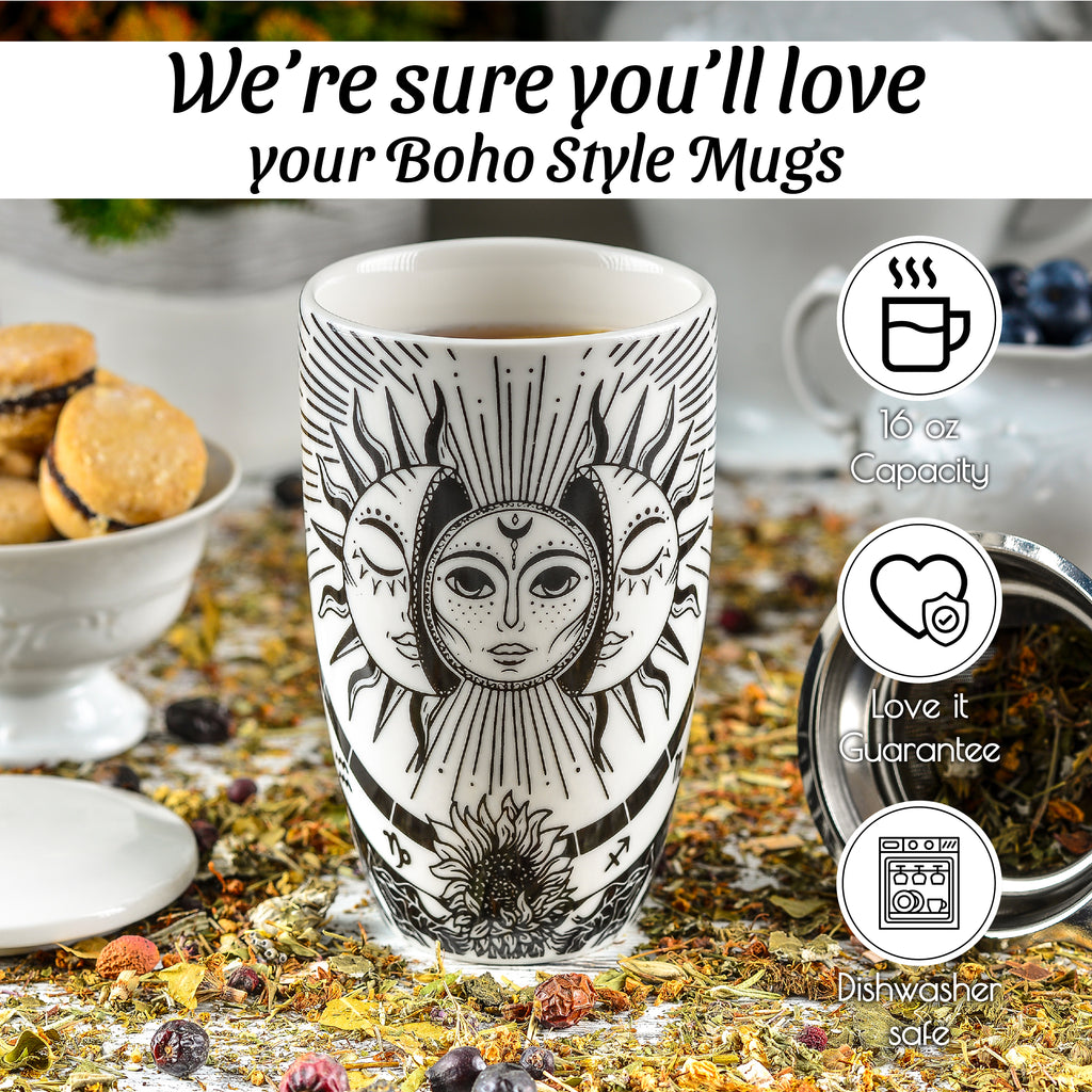 Tarot Sun and Moon Coffee and Tea Ceramic Mug 16oz