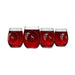 Letter S Monogram Art Deco Etched Wine Glasses - Set of 4