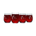 Letter G Monogram Art Deco Etched Wine Glasses - Set of 4