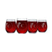Letter C Monogram Art Deco Etched Wine Glasses - Set of 4