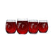 Letter P Monogram Art Deco Etched Wine Glasses - Set of 4