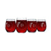 Letter D Monogram Art Deco Etched Wine Glasses - Set of 4