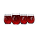 Letter L Monogram Art Deco Etched Wine Glasses - Set of 4