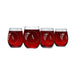 Letter A Monogram Art Deco Etched Wine Glasses - Set of 4