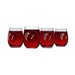 Letter Z Monogram Art Deco Etched Wine Glasses - Set of 4