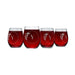 Letter Y Monogram Art Deco Etched Wine Glasses - Set of 4