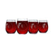 Letter U Monogram Art Deco Etched Wine Glasses - Set of 4
